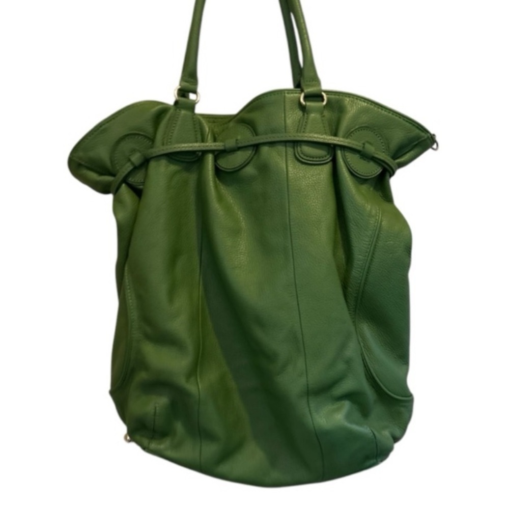 Isaac Mizrahi Vibrant Green Leather Hobo Bag - Picture 2 of 15